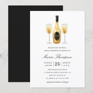Invitation Elégante Fête des mariées de dégustation de vin mo