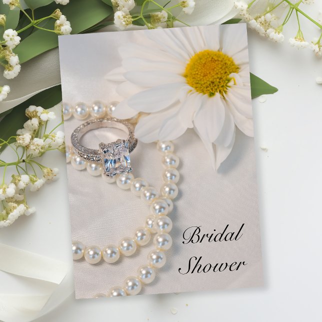 Invitation Elégante Fête des mariées de marguerite blanche (Créateur téléchargé)
