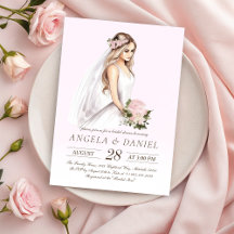 Élégante Fête des mariées de mariée rose