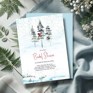 Invitation Élégante Fête des mariées de Noël des pins d'hiver