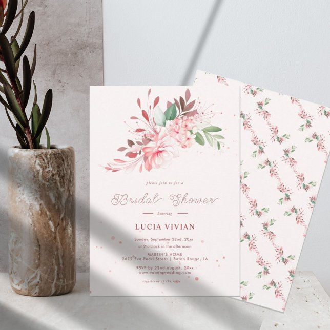 Invitation Élégante Fête des mariées de rêve rose Sakura sans (Créateur téléchargé)