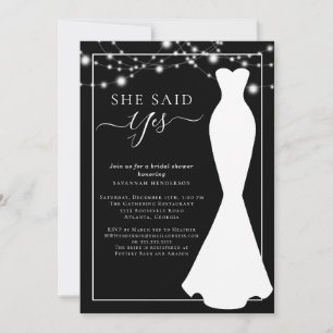 Invitation Elégante Fête des mariées de robe Mariage noir bla