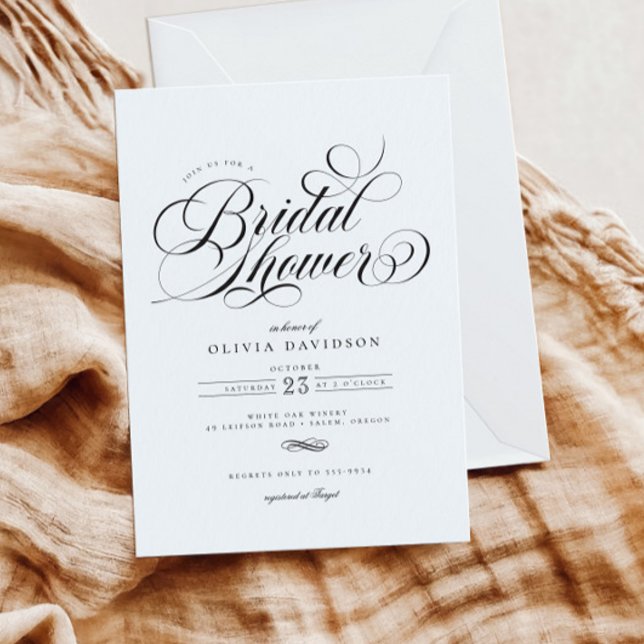 Invitation Élégante Fête des mariées de script de calligraphi (Créateur téléchargé)