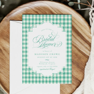 Invitation Élégante Fête des mariées de script Turquoise Gree