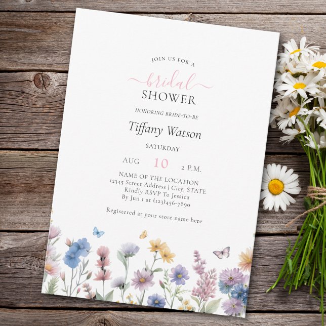 Invitation Elégante Fête des mariées de verdure Fleur sauvage (Créateur téléchargé)