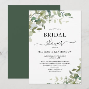 Invitation Élégante Fête des mariées d'Eucalyptus