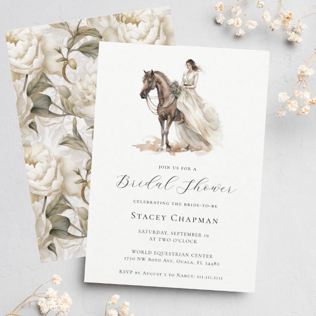 Invitation Élégante Fête des mariées équestre de mariée (Créateur téléchargé)