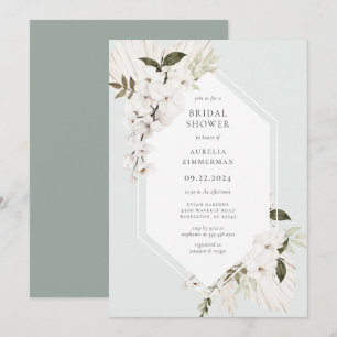 Invitation Élégante Fête des mariées florale bohème