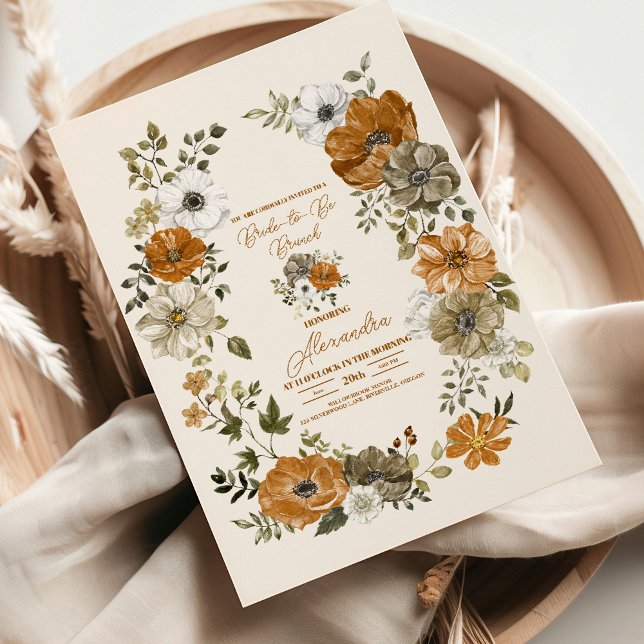 Invitation Elégante Fête des mariées florale Boho (Créateur téléchargé)