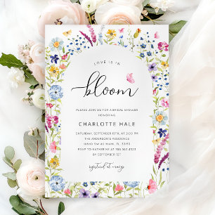 Invitation Élégante Fête des mariées florale rose