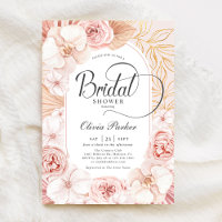 Elégante Fête des mariées florale rose rose or