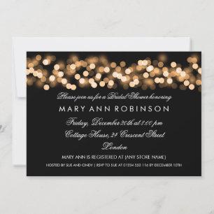 Invitation Elégante Fête des mariées Gold Hollywood Glam
