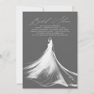 Invitation Élégante Fête des mariées minimaliste romantique g