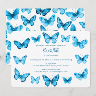 Invitation Elégante Fête des mariées papillons PERSONNALISÉE