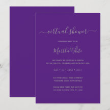 Élégante Fête des mariées virtuelle simple violet 