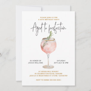 Invitation Élégante fête du 40e anniversaire vieilli à la per