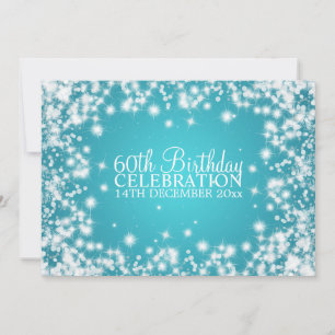 Invitation Élégante fête du 60e anniversaire Winter Sparkle B