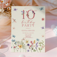Elégante fête Fleur sauvage Floral 10e anniversair