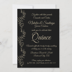 Invitation Elégante Fille de garçon jumelle noire Fiesta de Q