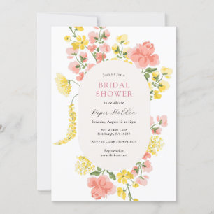 Invitation Élégante Fleur de douche nuptiale