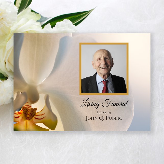Invitation Elégante Fleur d'Orchidée Blanche Vivante Fête fun (Créateur téléchargé)