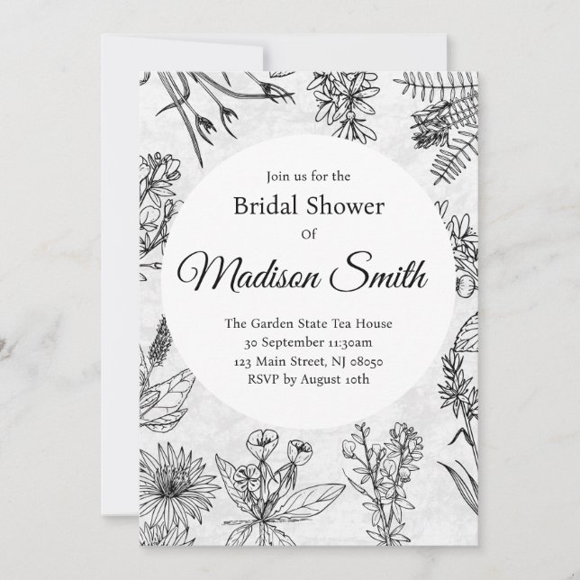 Invitation Élégante Fleur sauvage Boho Bridal Shower Invitati (Devant)