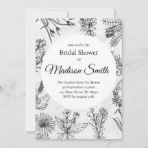 Élégante Fleur sauvage Boho Bridal Shower Invitati