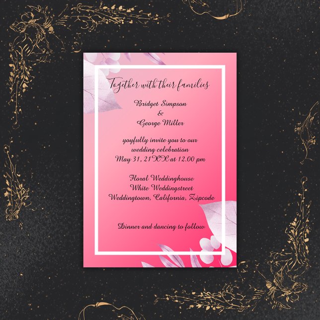 Invitation élégante fleurs de cerisier rose mariage (Créateur téléchargé)