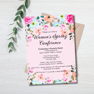 Invitation Élégante Florale de Printemps pour Femmes Retraite