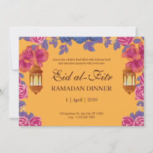 Invitation élégante florale pour l'Aïd el-Fitr ave
