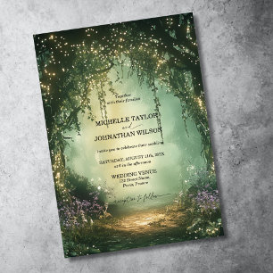Invitation Élégante forêt Vintage florale victorienne enchant