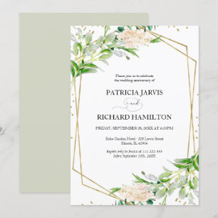 Invitation Élégante géométrie végétale pour mariage et annive