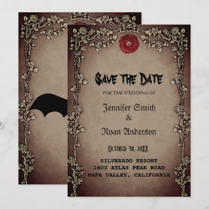Invitation élégante gothique pour mariage à reteni