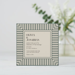 Invitation Elégante Grandes Vertes Simple Mariage