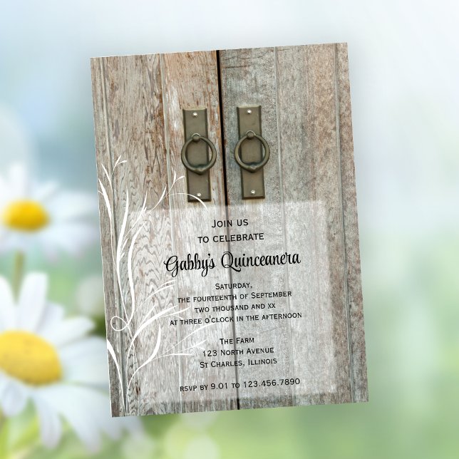 Invitation Elégante Grange Portes Quinceañera (Créateur téléchargé)