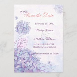 Invitation Élégante Hydrangea Blooms Floral Enregistrer la da