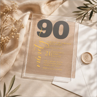 Invitation élégante imprimée pour 90e anniversaire
