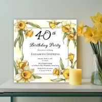 Élégante jonquille jaune 40e anniversaire floral