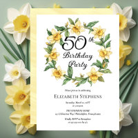 Élégante jonquille jaune Floral 50e anniversaire