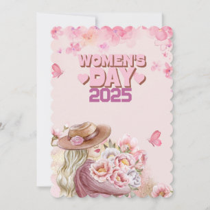 Invitation Elégante Journée des Femmes 2025 avec design flora