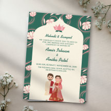 Élégante Lanternes Lotus Vert Mehndi Sangeet Indie