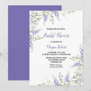 Invitation Élégante Lavande violette Fête des mariées florale