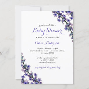 Invitation Élégante Lavender Baby shower douche