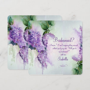 Invitation Elégante Lilac Flowers Bridesmaid Demande Card