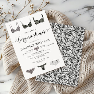 Invitation Élégante Lingerie Lace Bow