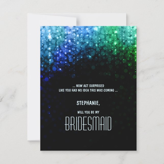 Invitation Elégante livrée couleur paon mariage bridesmaid (Devant)