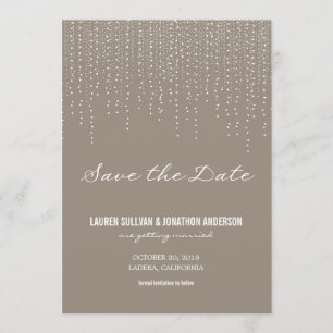 Invitation Élégante lumière de pendage Enregistrer la date