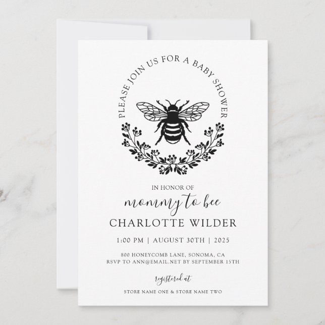 Invitation Élégante Maman À Être Baby shower (Devant)
