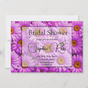 Invitation Élégante marguerite florale magenta rose foncé