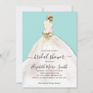 Invitation Élégante Mariage de mariée Gown Fête des mariées b